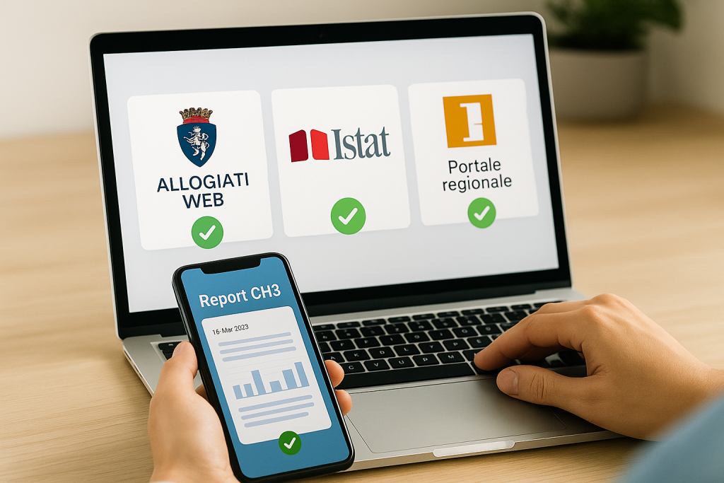 Schermata di sistema che invia automaticamente i dati degli ospiti al portale Alloggiati Web della Polizia di Stato